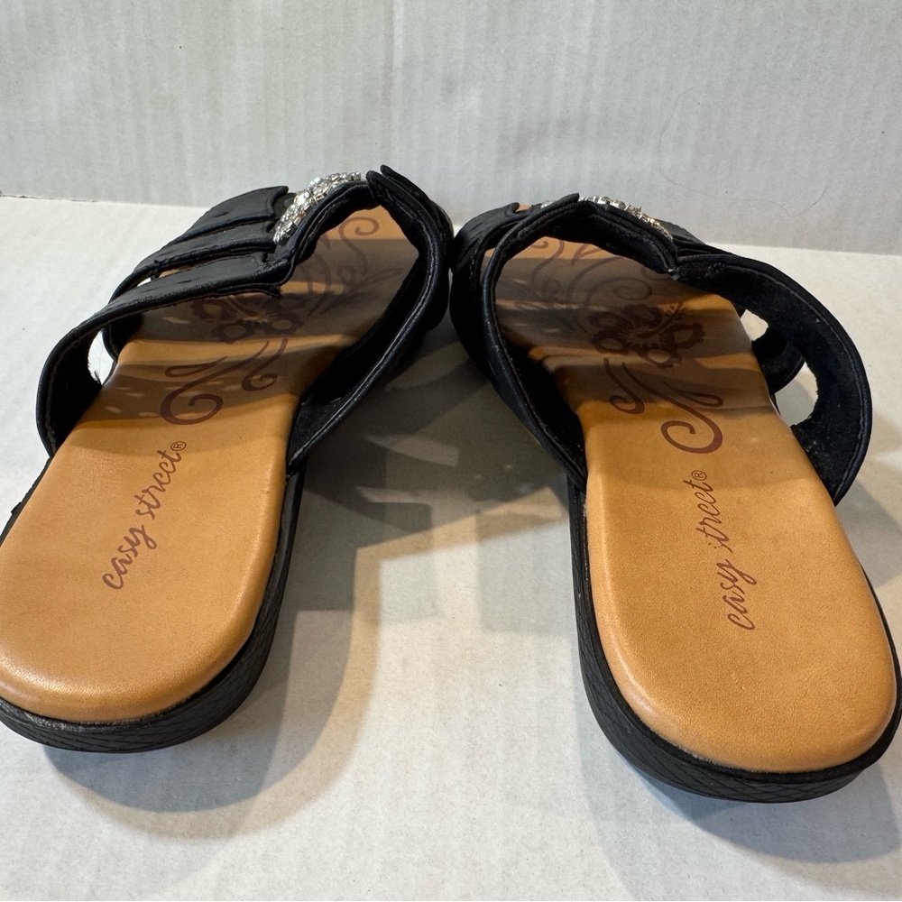 Easy Street Black Beaded Sandals - Picture 6 of 8